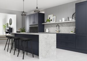 Slate Blue Inframe Shaker Kitchen | Panelven Kitchens | Hampshire