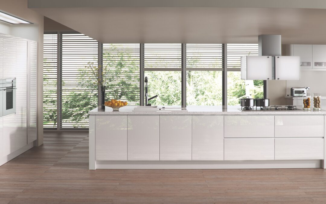 White Gloss - J pull Slab Kitchen | Panelven Kitchens | Hampshire